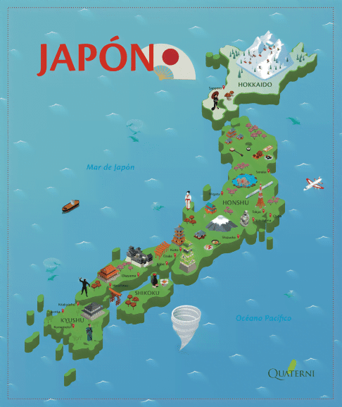 Mapa de Japon de Quaterni