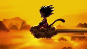 Goku sobre la nube